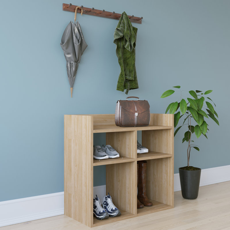 Jazel 4 Pair Shoe Rack, Brown