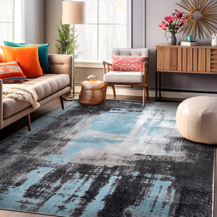 Milroy Abstract Machine Woven Polypropylene Area Rug