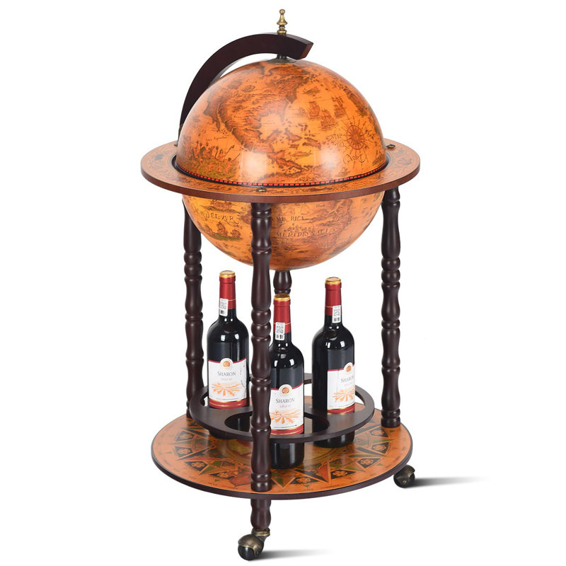 Wood Globe Bar