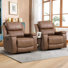 Ensemble de salon inclinable manuel 37 po avec porte-gobelet caché (ensemble de 2)