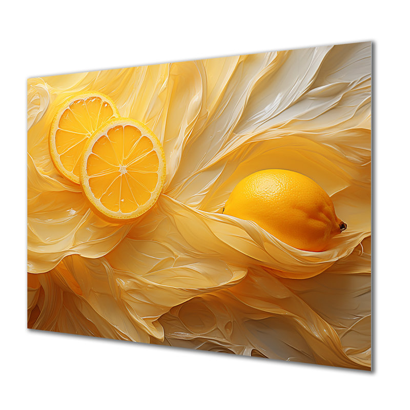 Citron citron sérénité II - fruits, art mural en métal, H 12 po x l 20 po x P 1 po