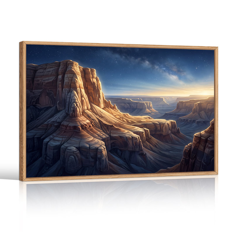 «Golden Canyon Rock Formations Under Milky Way», art mural sur toile, H 24 po x l 36 po