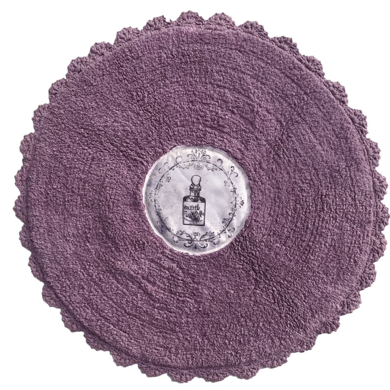 Tapis pour salle de bain 100% coton Brecken, Mauve