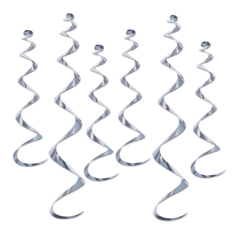 Twirly Whirlys - paquet de 6, Argent