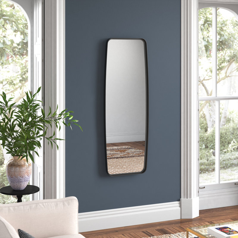 Belle Iron Wall Mirror, 60" x 21", Black