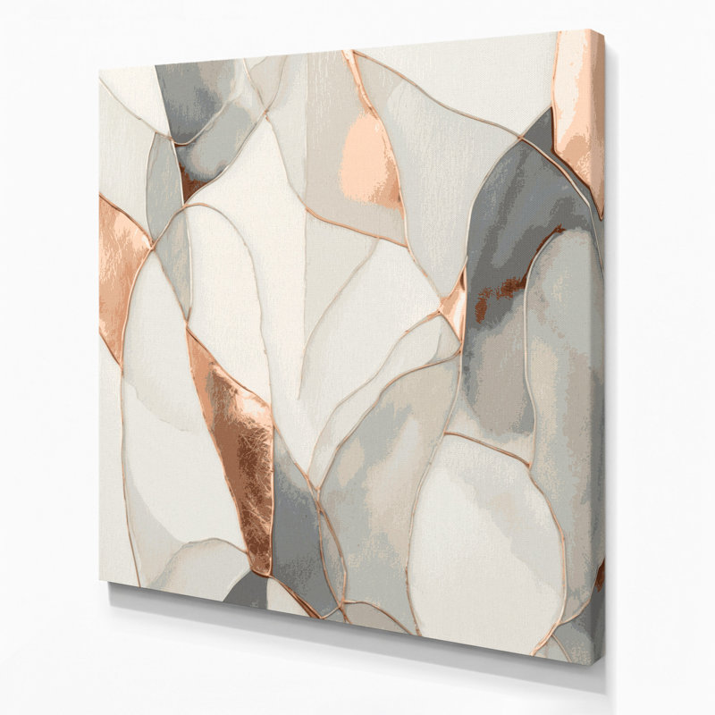 Abstrait aquarelle 45, art mural sur toile grise, H 12 po x l 12 po