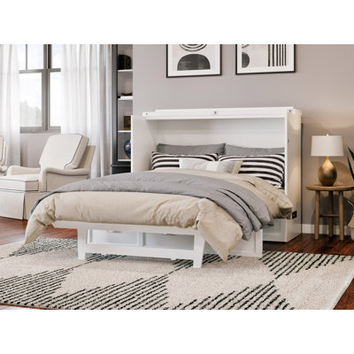Andriena Murphy Bed Chest with 6" Mattress, Storage & Built-in Charger