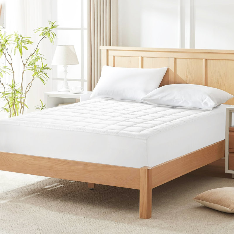 Surmatelas en damier Crotty 350g, Double TG, Blanc