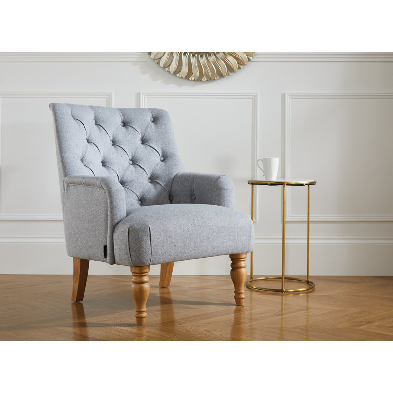 Hegland 73Cm Wide Tufted Polyester Blend Armchair, Grey