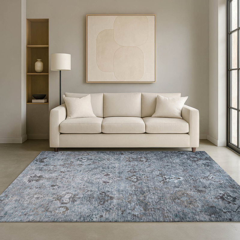 Tapis de qualité supérieure lavable à la machine Mayfield Global, Bleu, 10 pi x 14 pi