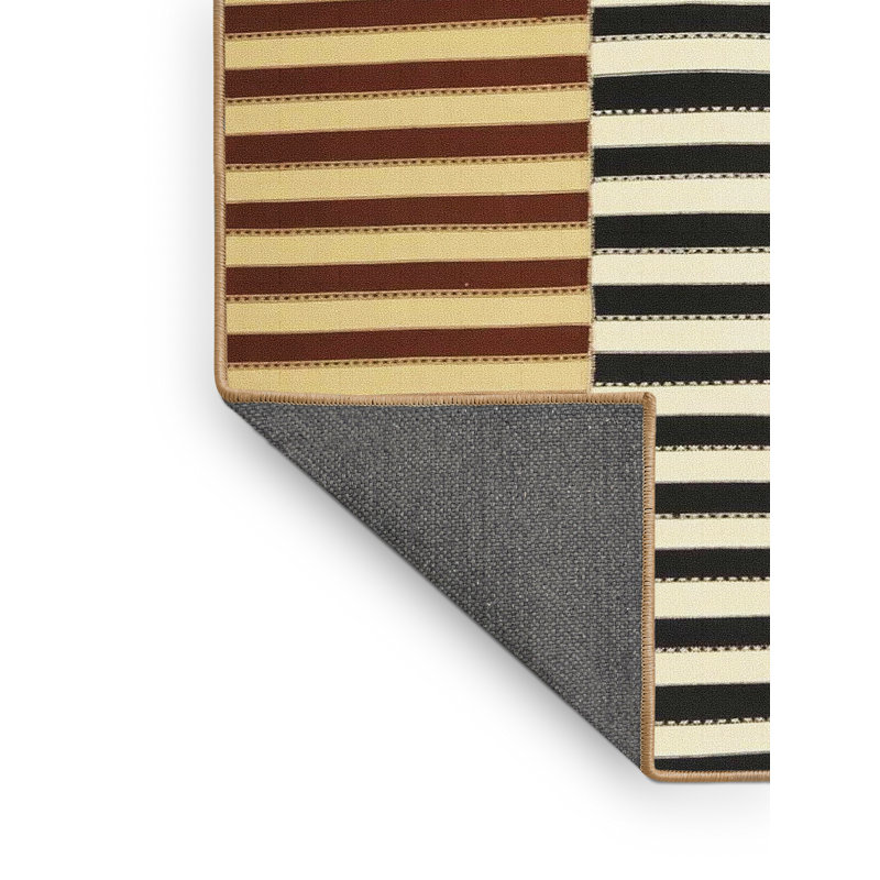 Tapis contemporain orange / brun / vert, Rectangle 8 pi x 10 pi
