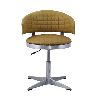 Tabouret réglable avec structure en cuir de curcuma et -