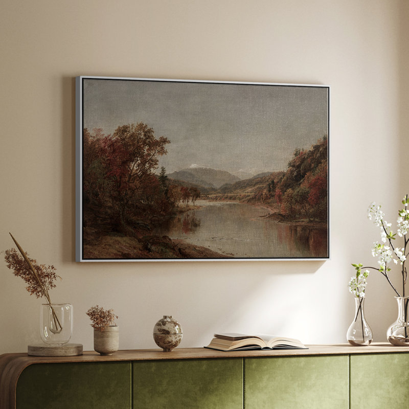 "Vintage Landscape-DCXLV" sur toile, H 25 po x l 37 po, Blanc