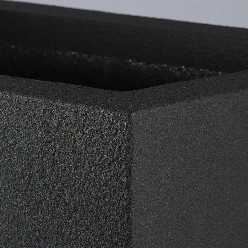 Milan Tall Polymer Box, Black, 19" H x 46" W x 17" D