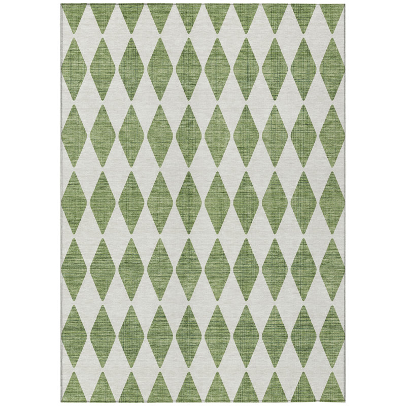 Fayme Washable Geometric Indoor / Outdoor Rug, Rectangle 8' x 10'