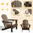 Set Of 2 Adirondack Chairs, Folding Outdoor Chairs With Cup Holder-1512483700