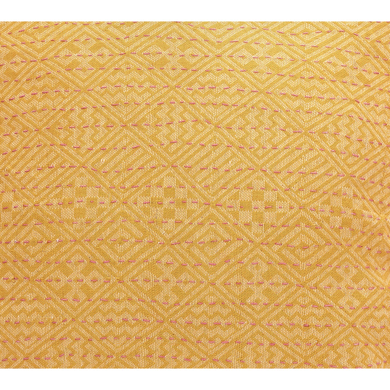 Coussin en coton tissé à la main Artisan - losanges jaunes - 16 po x 48 po, Housse de coussin seulement - sans coussin