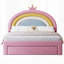 Lit tapissier design arc-en-ciel avec tiroir de rangement, plateforme en velours princesse, aucun sommier requis