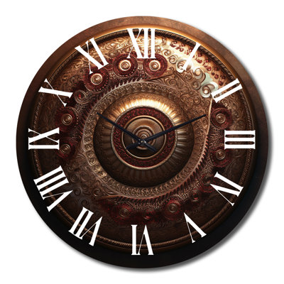 Horloge murale rétro en métal Glam Mandala IV