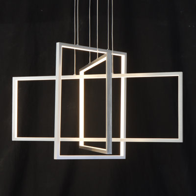 Vollmer 3-Light Dimmable LED Square/Rectangle Chandelier