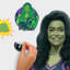 Adhésifs décoratifs SHE HULK GEANT PEEL & STICK