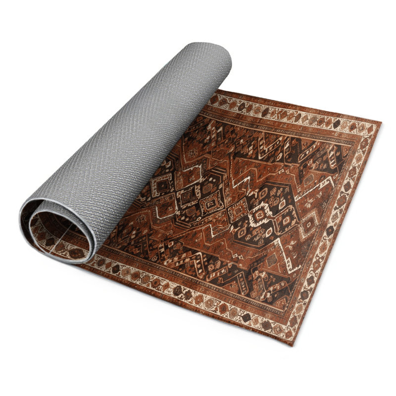 Turkish Brown Indoor and Outdoor Area Rug, Rectangle 3' x 5'