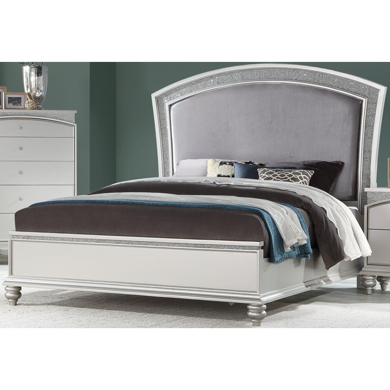 Millsap Standard Bed, King, Silver