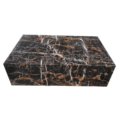 Genuine Marble Block Coffee Table - Portoro Gold Marble