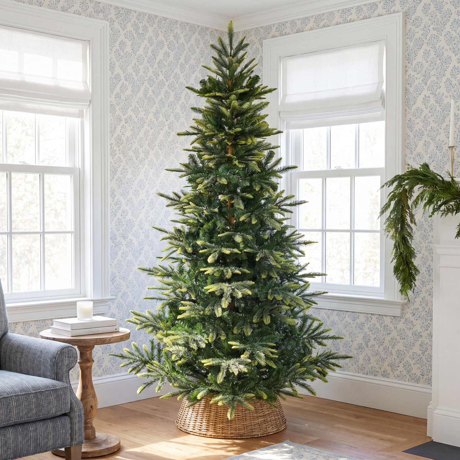 Jahwan Lighted Artificial Christmas Tree, 7.5'