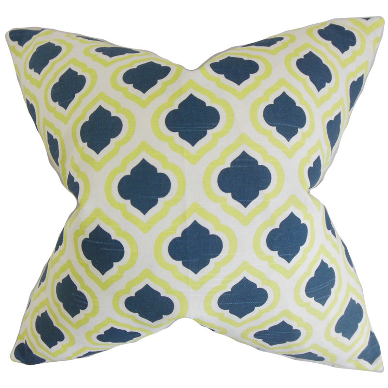 Abijah Geometric Down Reversible Throw Pillow, Blue, 22" x 22"