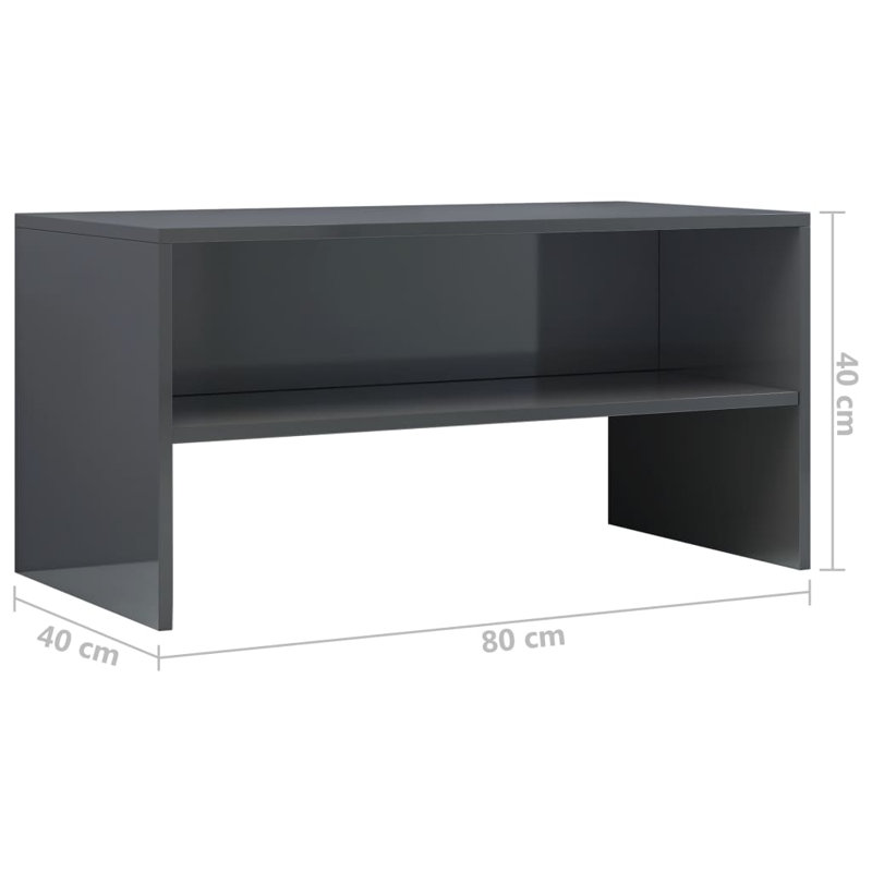 Havard TV Stand, 40cm H x 80cm W x 40cm D, Black oak