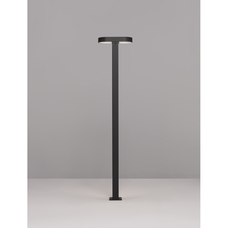Black Integrated LED Metal Bollard Light, 75cm H x 16cm W x 8cm D