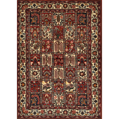 Tapis traditionnel rouge / brun / pêche