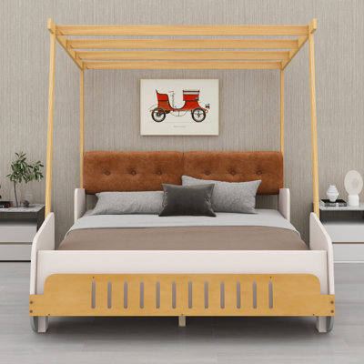 Lit voiture avec coussin, toile de plafond
