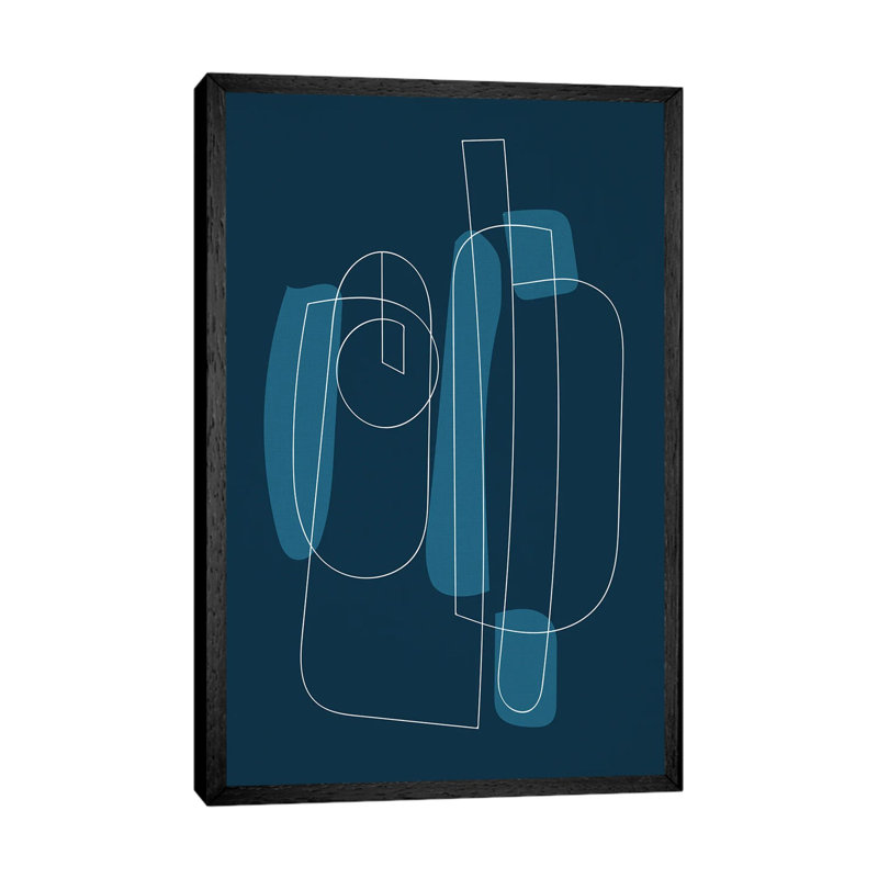 Navy Blue Abstract II by EmcDesignLab - Floater Frame Gallery-Wrapped Canvas Giclée on Canvas, 66.04 cm H x 45.72 cm W, Black