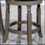 Tabouret de bar 30 po, finition gris patiné, siège en tissu gris anthracite
