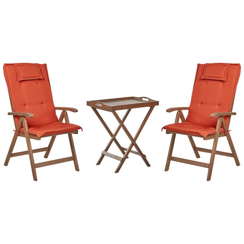 Copeland 2 - Person Garden Lounge Set with Cushions, Red