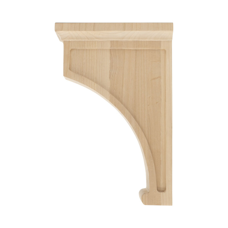 12" x 3" x 8" Unfinished Alder Traditional Wood Corbel