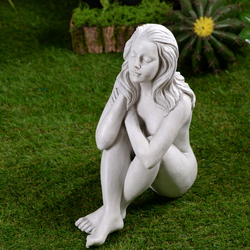 Thinking Lady Sculpture Resin Garden Statue