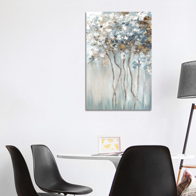 Golden Blue Forest - Wall Art Print - Wrapped Canvas