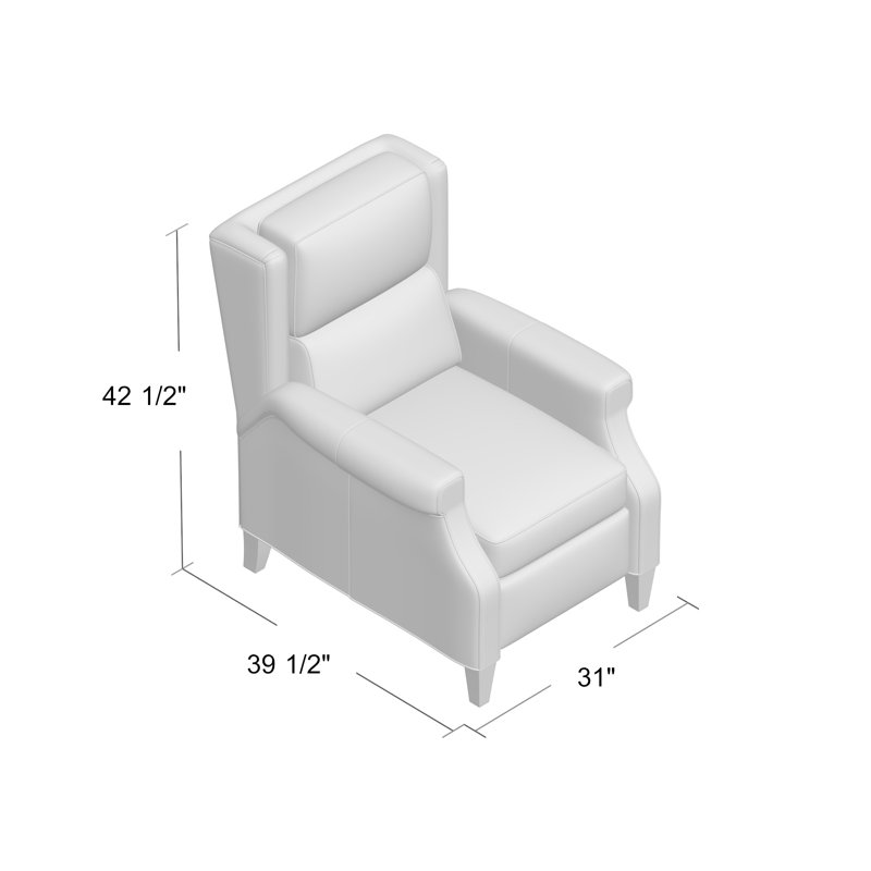 Gallaway Recliner, Aline Fumo Genuine Leather, Cobblestone, Manual