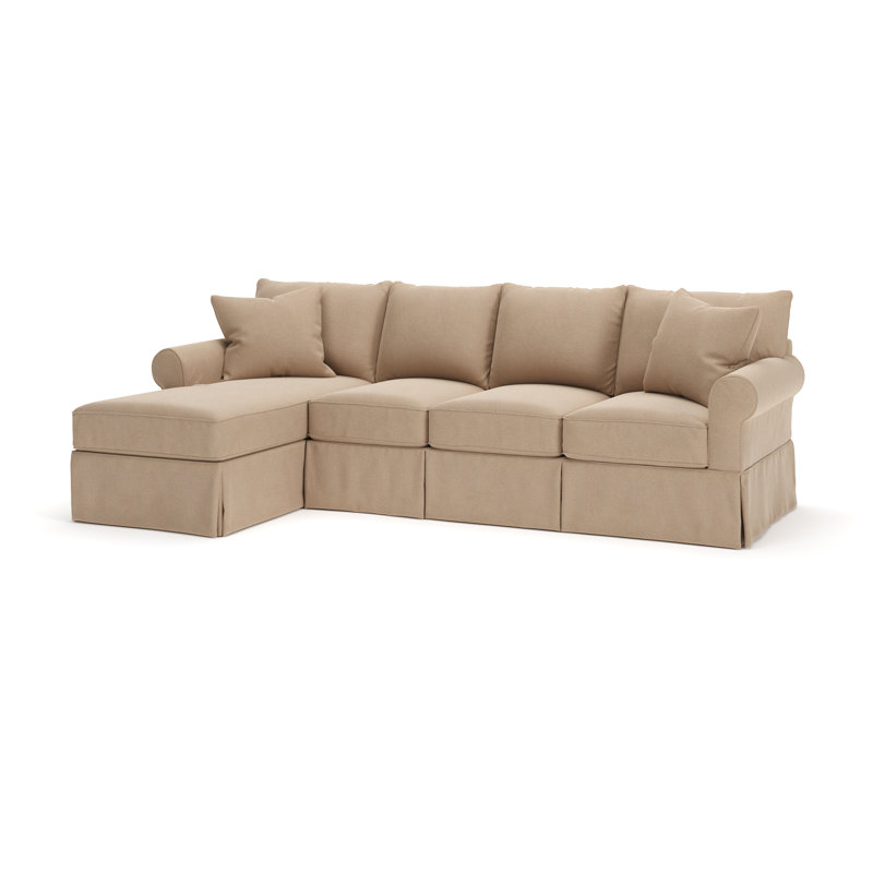 Amari Chaise Sectional, Left Hand Facing, Bella Toast Performance Velvet