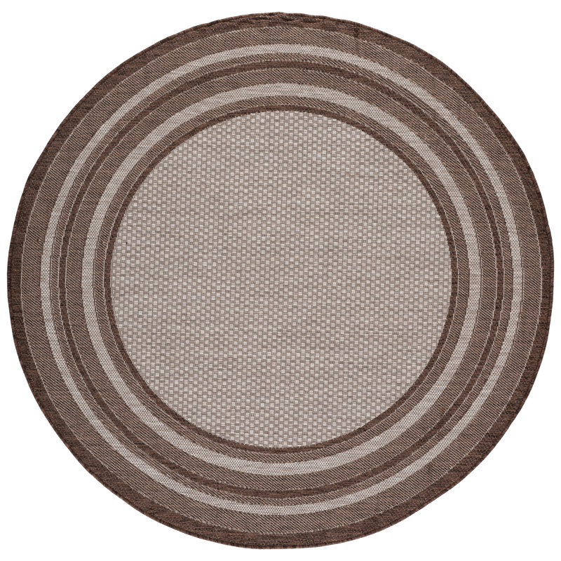 Courtyard Performance Geometric Indoor/Outdoor Area Rug, 6'-7" x 6'-7" Round