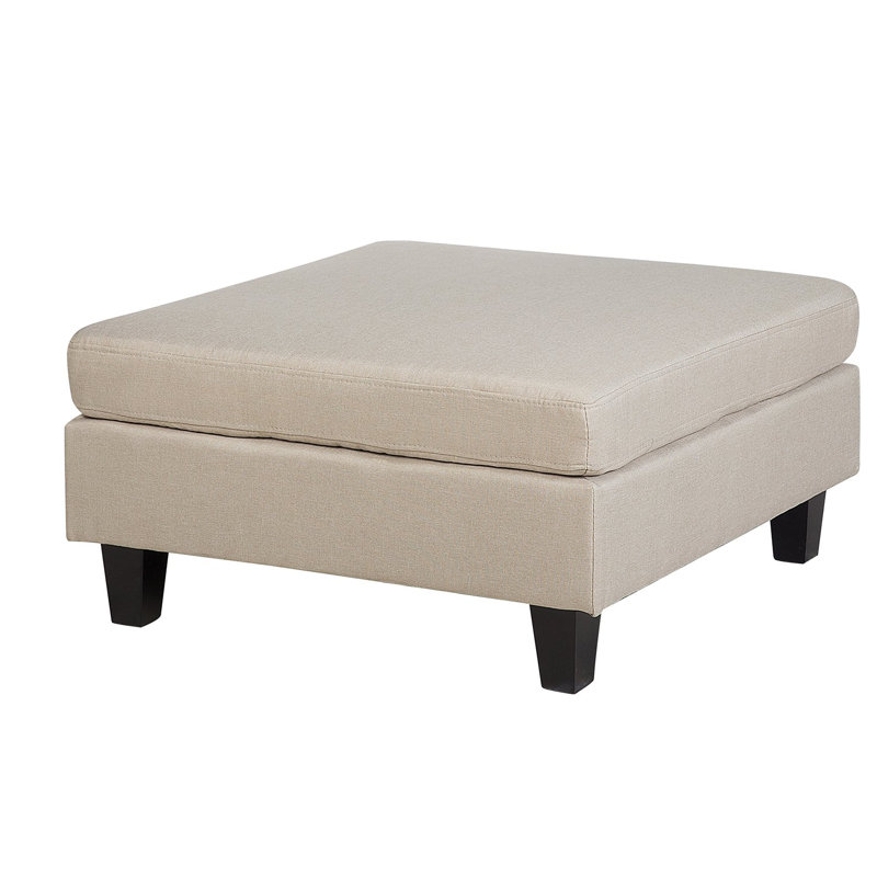 Finley 76cm Wide Square Solid Colour Cocktail Ottoman, Beige