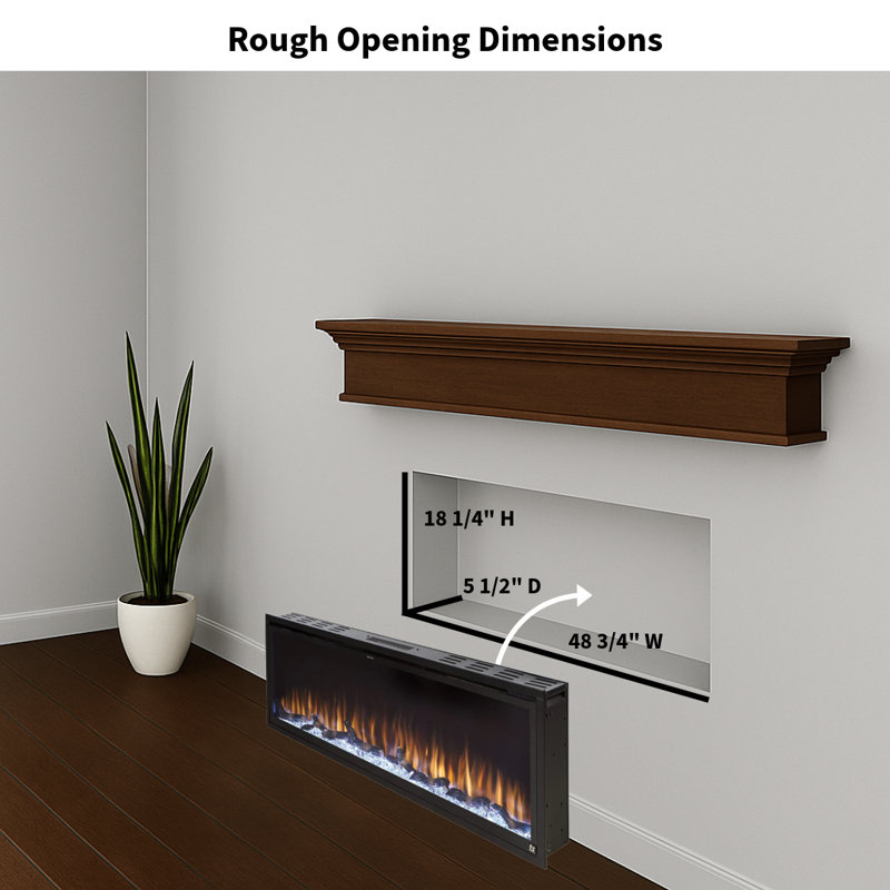 Sideline Elite Smart Electric Fireplace, 19.25'' H x 49.75'' W x 5.5'' D