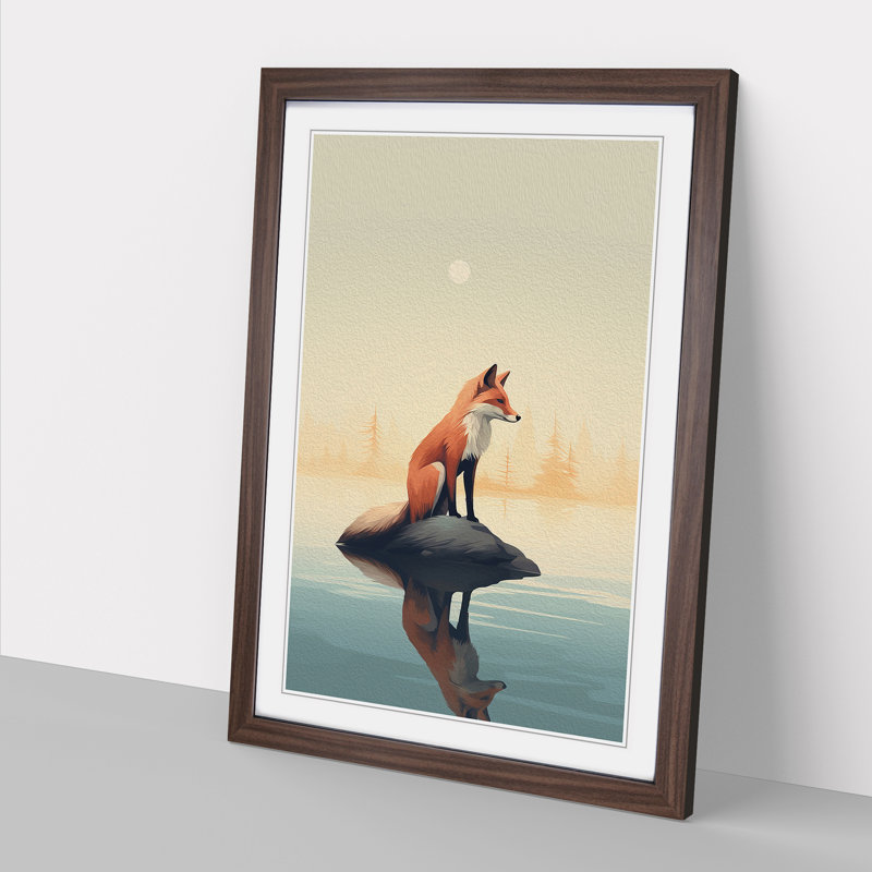 Single Picture Frame Print on Wood, Walnut Framed, 46cm H x 34cm W