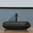 Topcraft 22" Matte Black Glass Rectangular Vessel Bathroom Sink with Faucet and Pop-up Drain