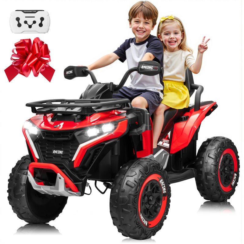 Grand quad 24V pour enfants - 2 places 4 roues motrices, moteur puissant de 800 W, télécommande pour les enfants de 3 à 8 ans