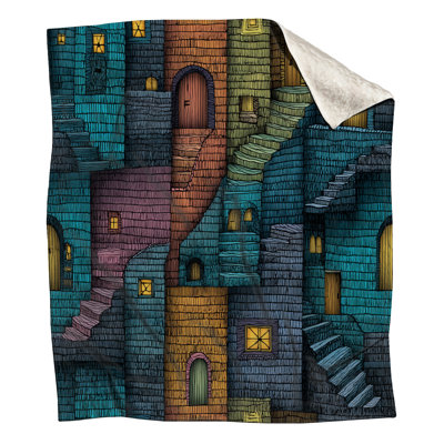 Jeté polaire Colorful Buildings - Jetés d'architecture pour canapés ou lits