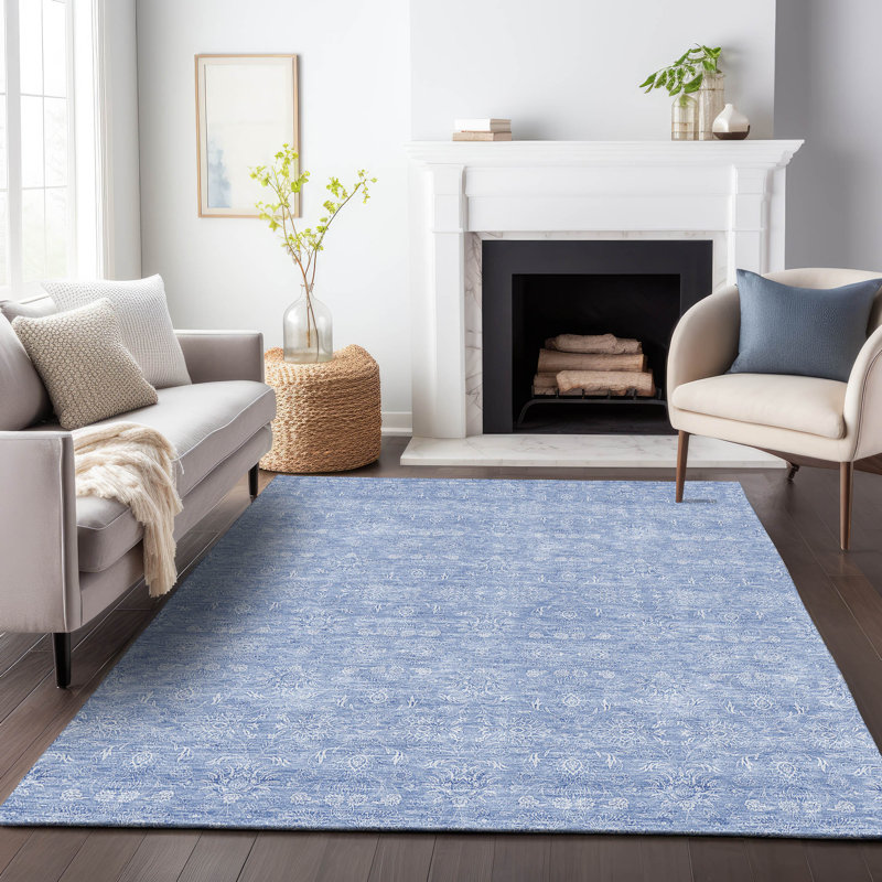 Premium Machine Washable Prisco Sky Rug, Rectangle 8' x 10'